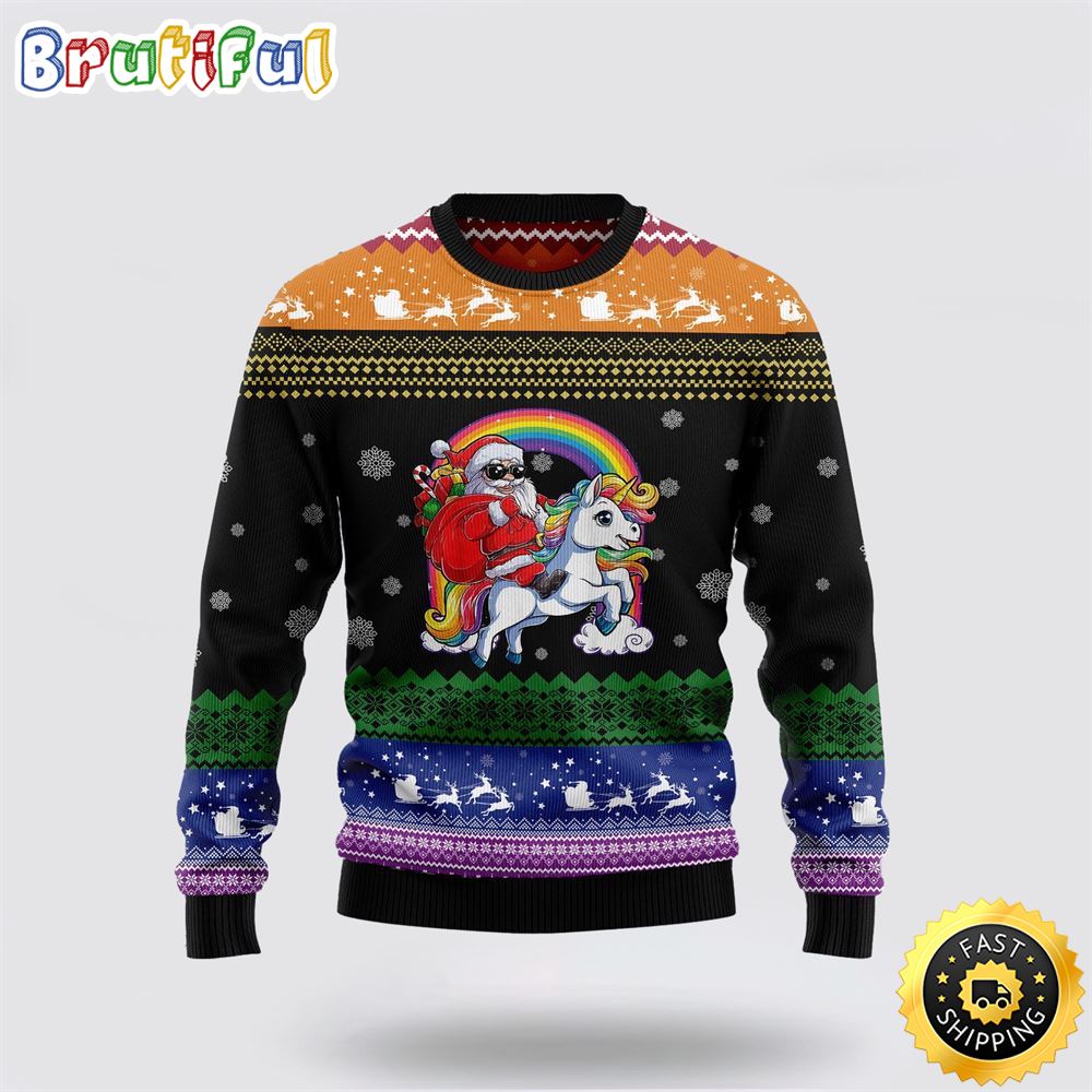 Unicorn LGBT Ugly Christmas Sweater Perfect Gifts For Friends 1 ivnnwb