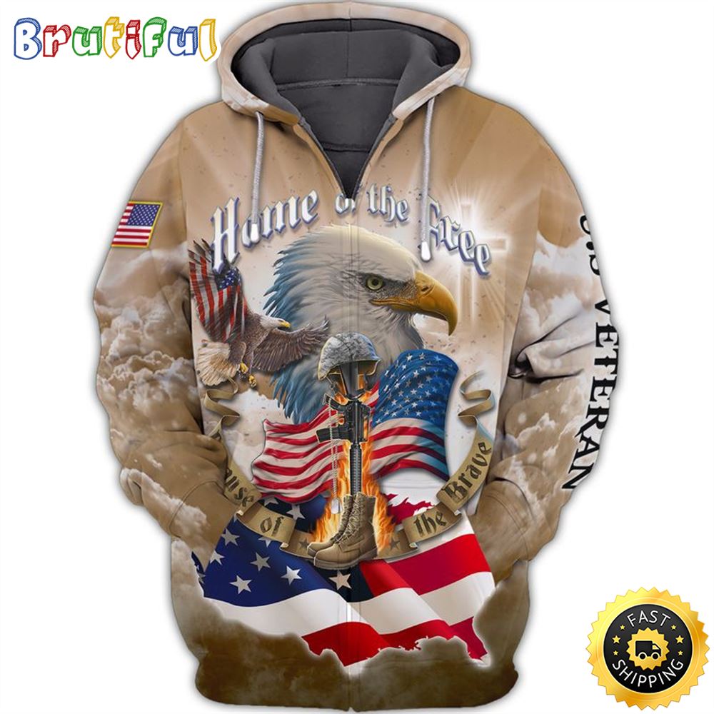 Unique Home Of The Free Because Of The Brave Zip Hoodie 1 yh8kgl