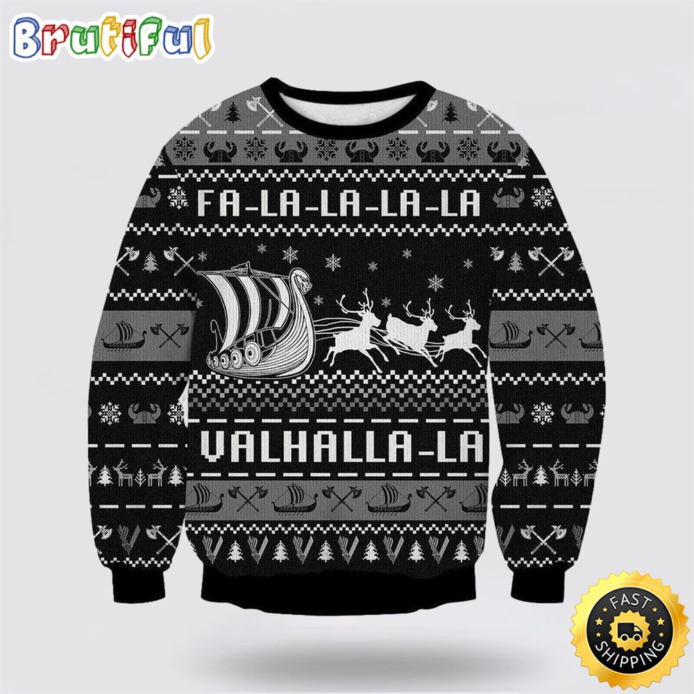 Valhalla Boat Ugly Christmas Sweater Christmas Gift For That Everyone Will Love 1 toubg0