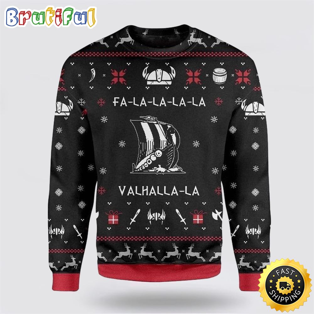 Valhalla Viking Christmas Ugly Sweater Christmas Gift For That Everyone Will Love 1 zwfket