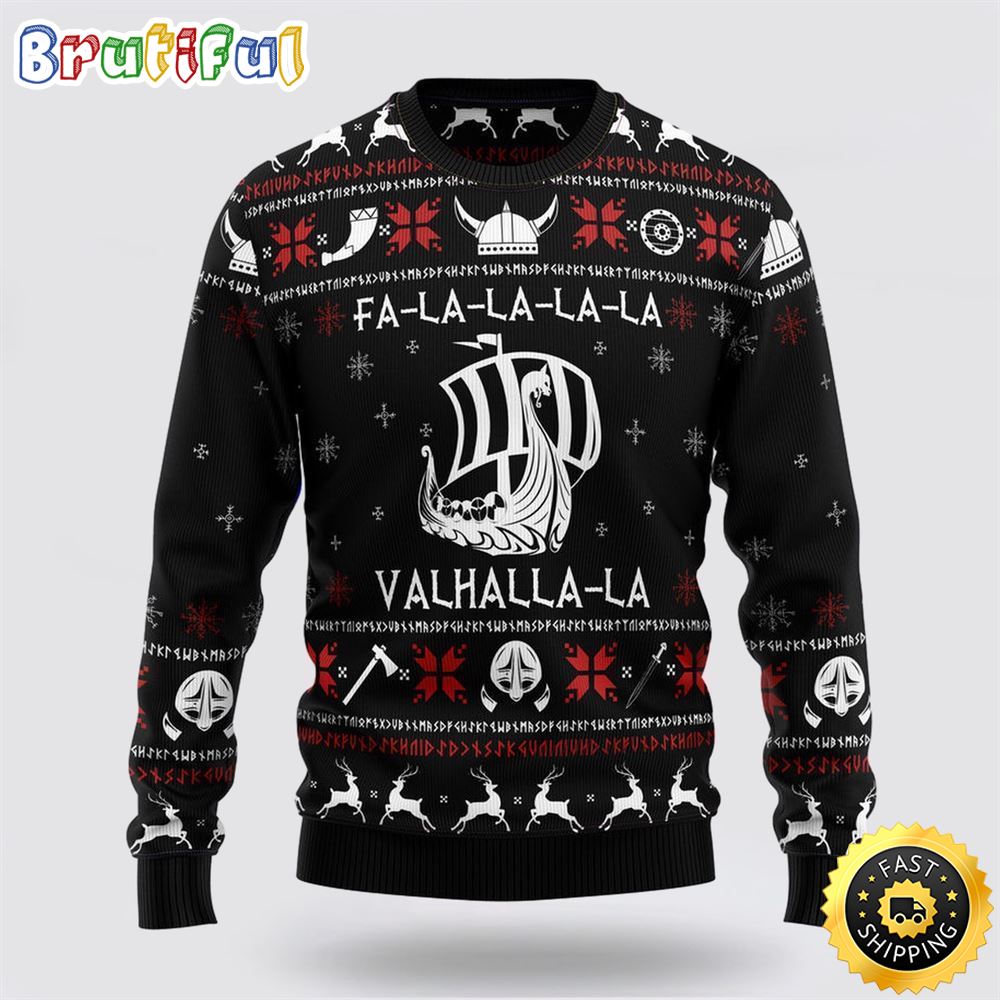 Valhalla Viking Ugly Christmas Sweater Gift For That Everyone Will Love Christmas Gift For That Everyone Will Love 1 etfquu