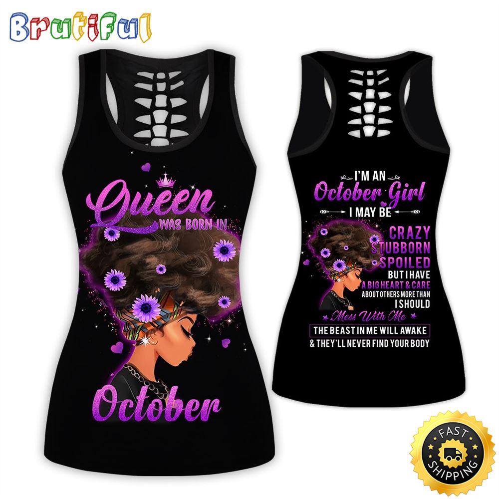 Violet October Girl All Over Print 3D Tank Top I May Be Crazy Gift For Women 1 q4unwx