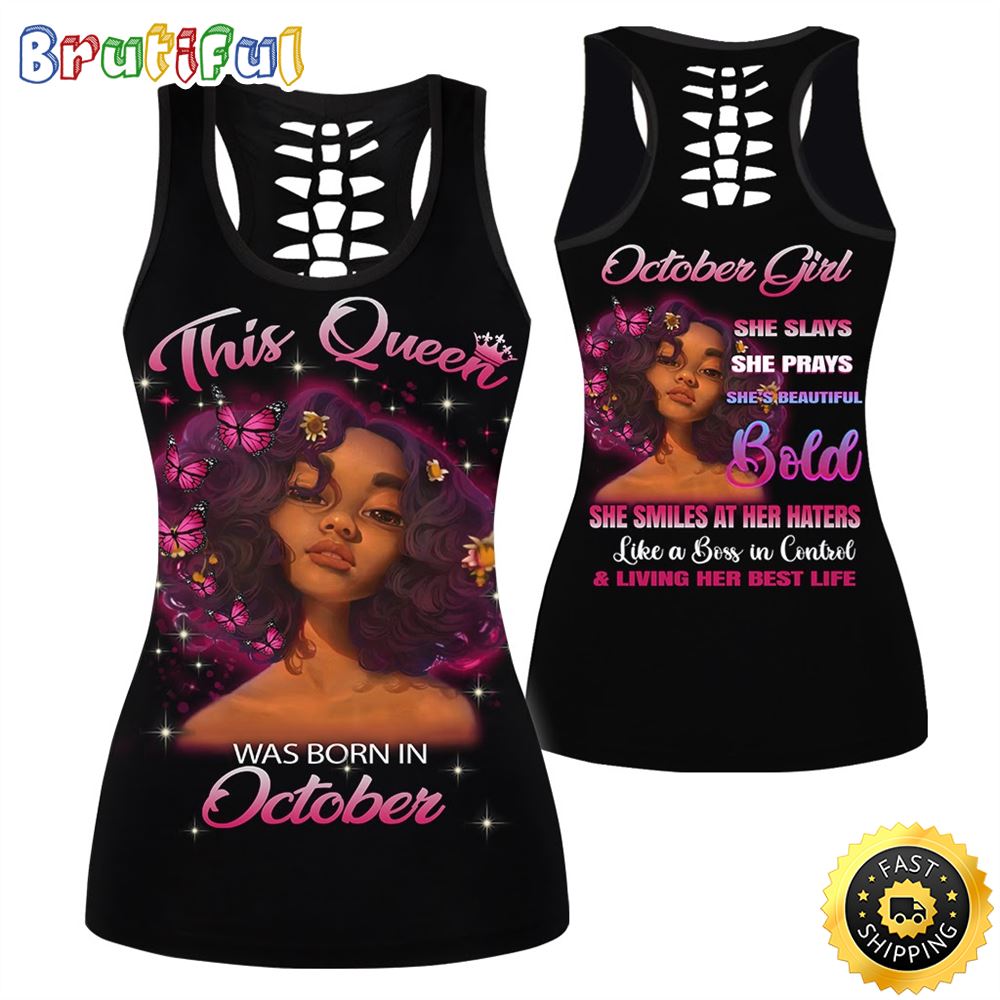 Violet October Girl All Over Print 3D Tank Top Living Her Best Life Gift For Women 1 ex96ij