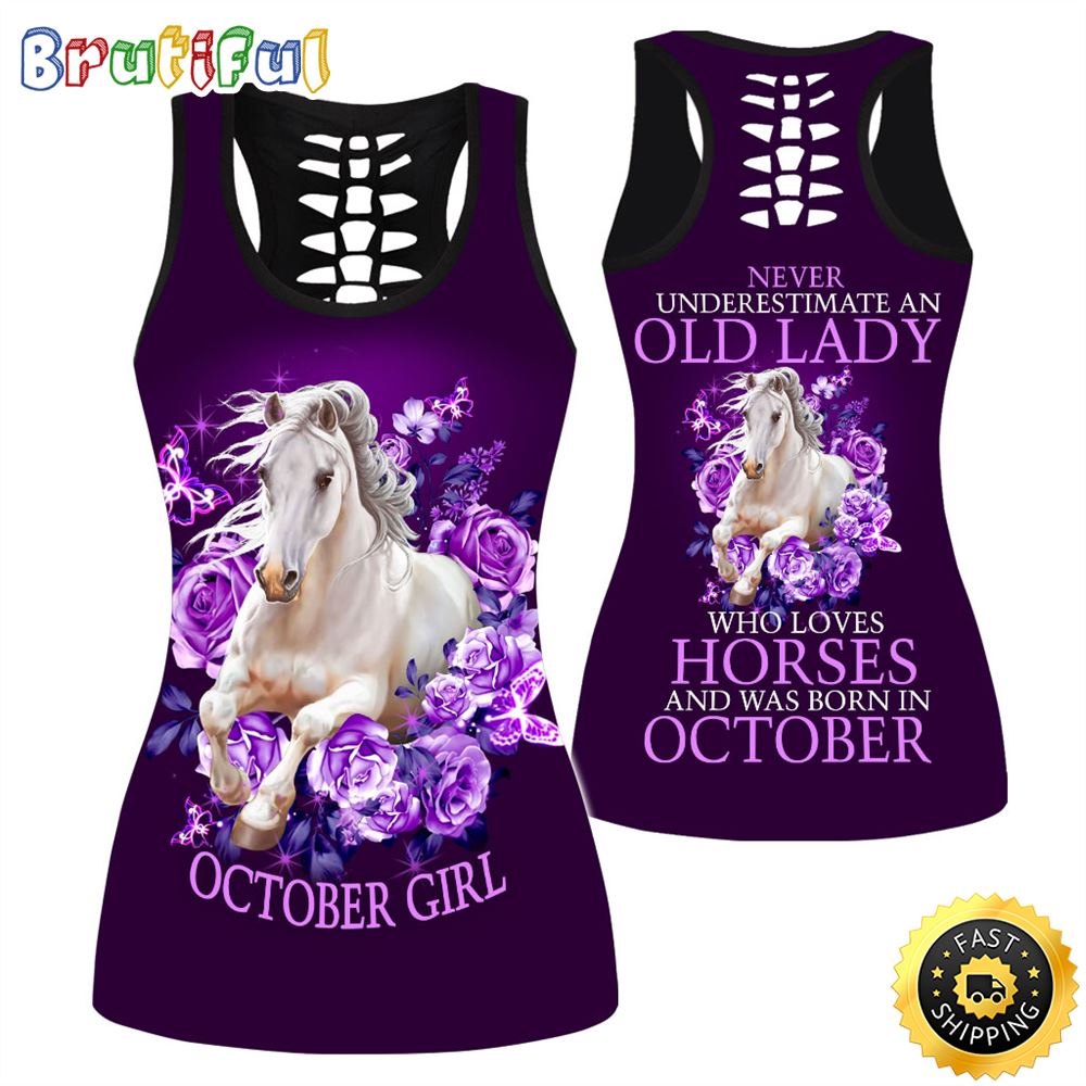 Violet October Girl All Over Print 3D Tank Top Loves Horses Gift For Women 1 qr0dp7