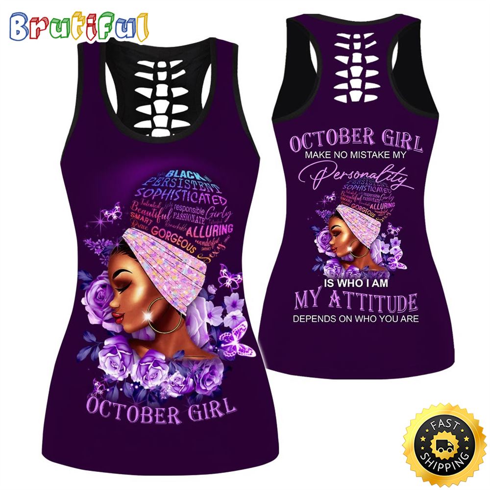 Violet October Girl All Over Print 3D Tank Top My Attitude Perpect Gift For Women 1 ah72se