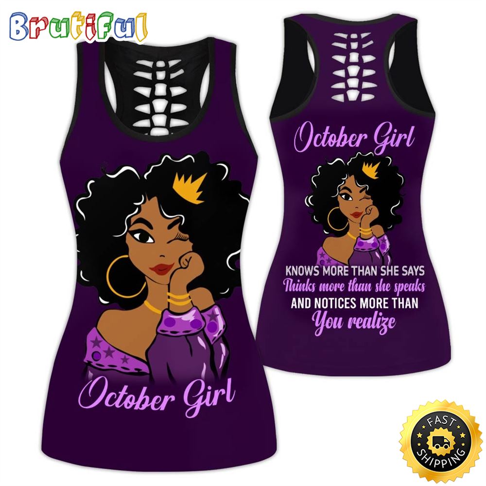 Violet October Girl All Over Print 3D Tank Top She Says You Realize Gift For Women 1 m2ymcz