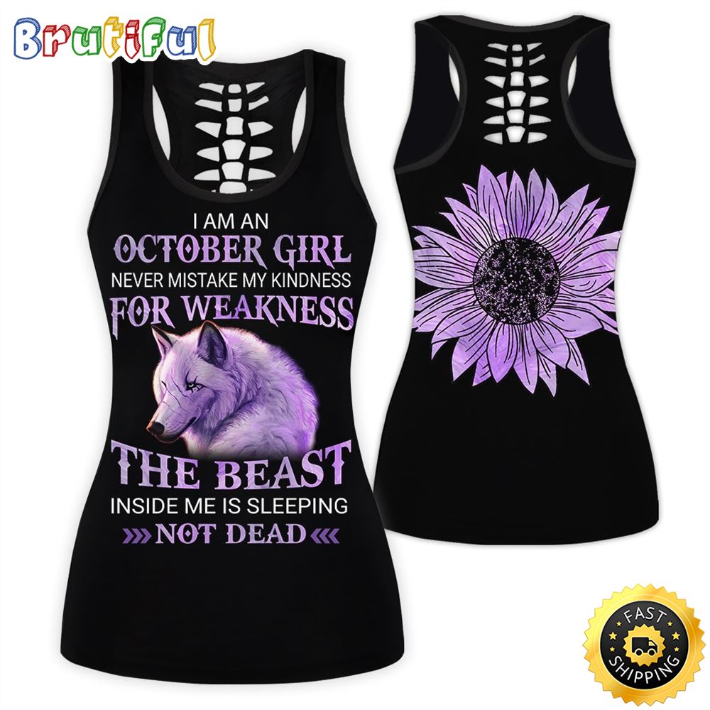 Violet October Wolf Girl All Over Print 3D Tank Top The Sleeping Giant Gift For Women 1 dz3sw5