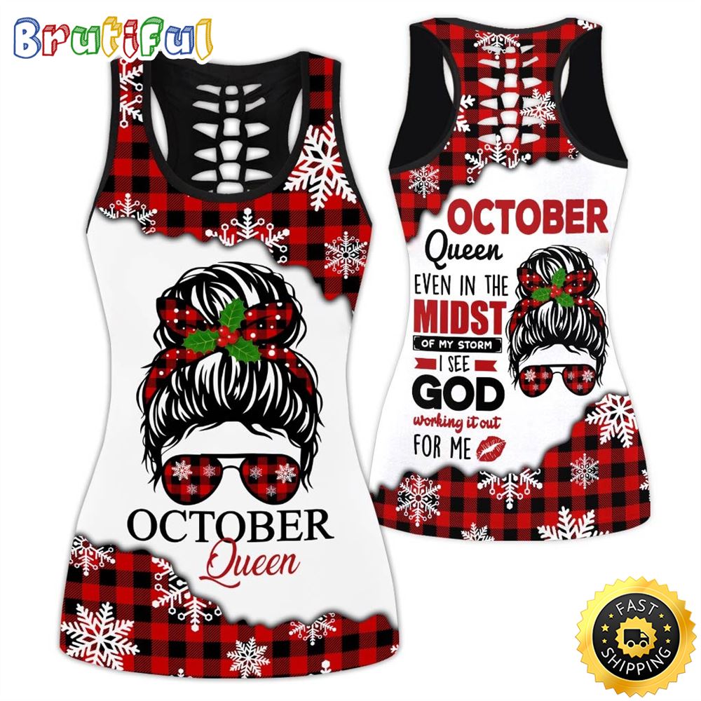 White October Girl All Over Print 3D Tank Top I See God Gift For Women 1 rwmeea