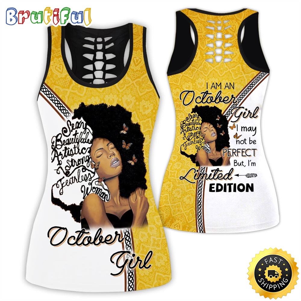 Yellow October Girl All Over Print 3D Tank Top I Am Special Gift For Women 1 ycndnq