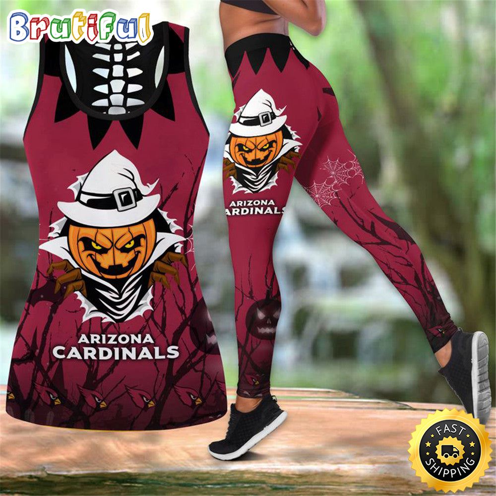 Arizona Cardinals Pumpkin Halloween All Over Print 3D Tank Top Leggings Perfect Gift For Halloween 1 n13f1i