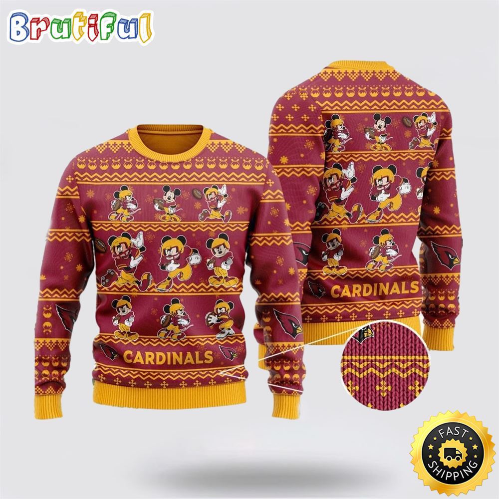 Arizona Cardinals Ugly Christmas Sweater Captain Mickey Mouse Perfect Gift For Football Fans 1 mvrqzi