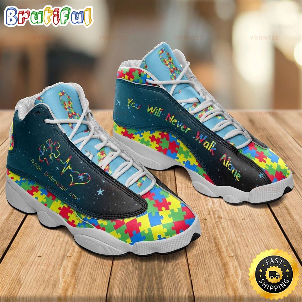 Autism Awareness You Will Never Walk Alone Air JD13 Shoes zjpq9i