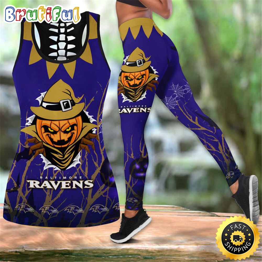 Baltimore Ravens Pumpkin Halloween All Over Print 3D Tank Top Leggings Perfect Gift For Halloween 1 e0lmp7