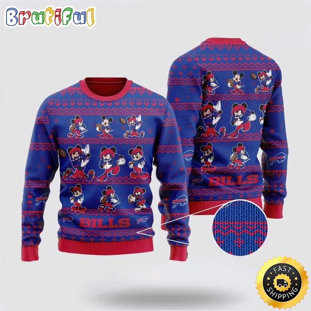 Buffalo Bills Ugly Christmas Sweater Captain Mickey Mouse Perfect Gift For Football Fans 1 ln2dqx