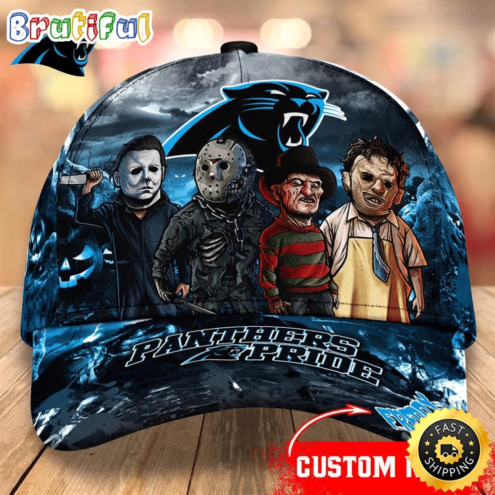 Carolina Panthers Nfl Personalized Trending Cap Mixed Horror Movie Characters hqdjmy