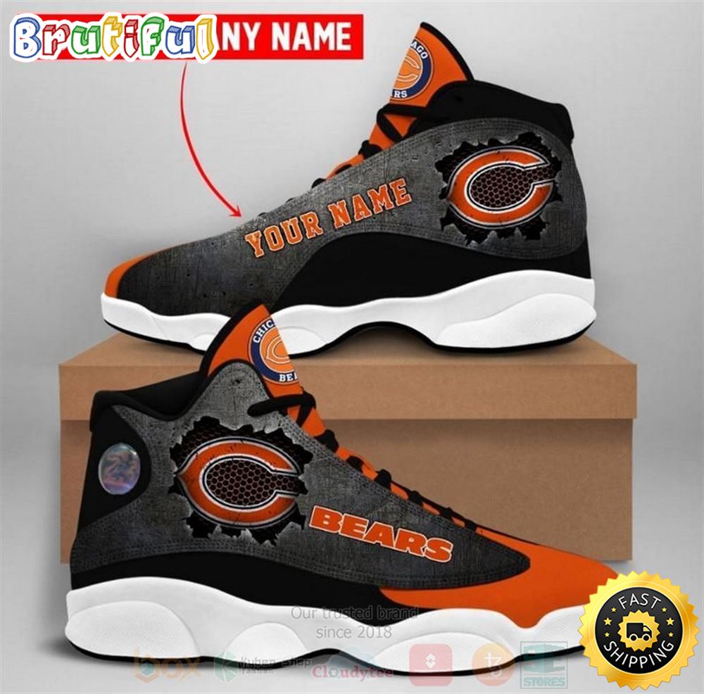 Chicago Bears Team Nfl Custom Name Air Jordan 13 Shoes xbejzj
