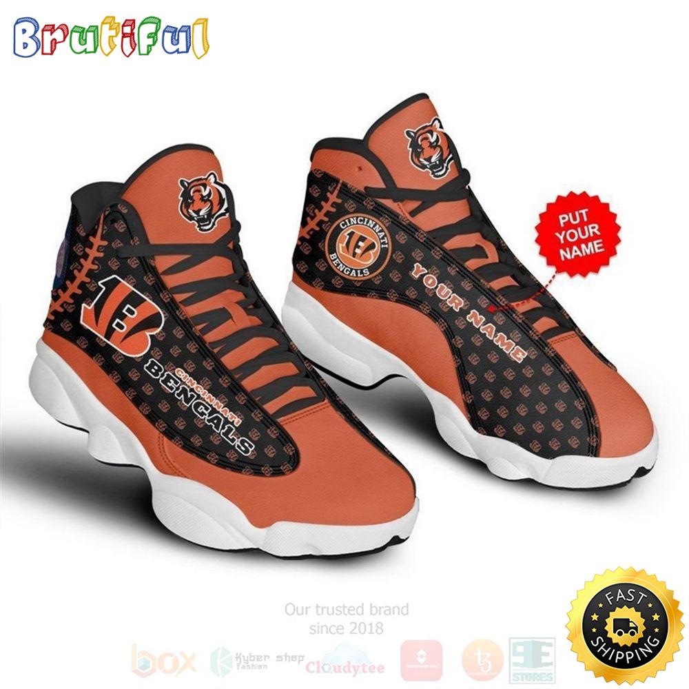 Cincinnati Bengals Nfl Custom Name Air Jordan 13 Shoes 2 zrkugl