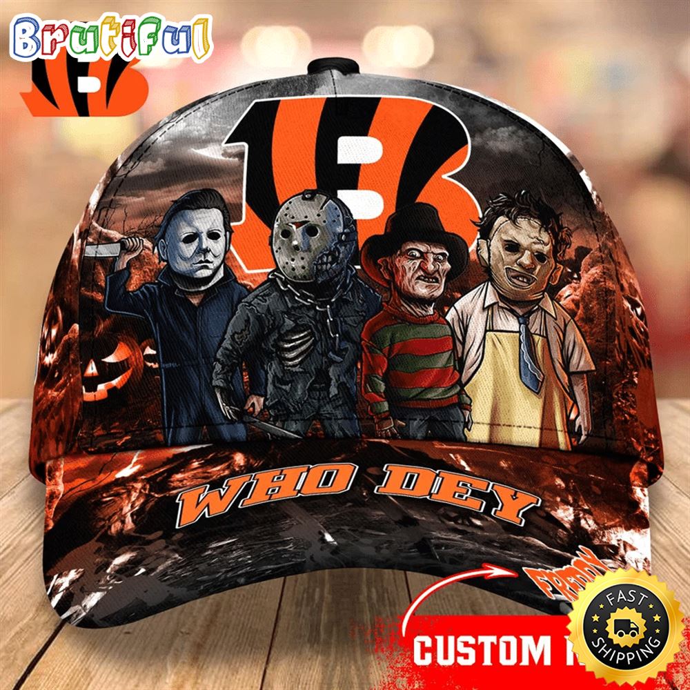 Cincinnati Bengals Nfl Personalized Trending Cap Mixed Horror Movie Characters qhcufu