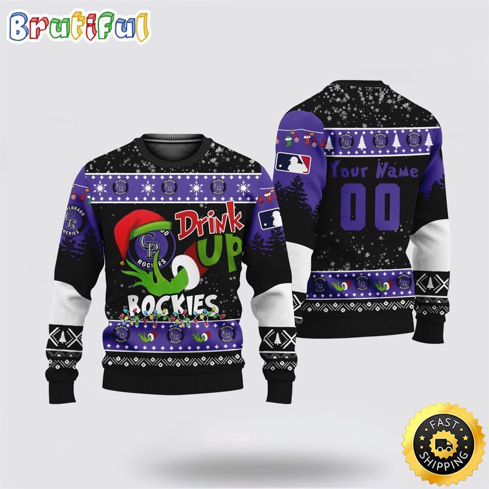 Custom MLB Colorado Rockies Ugly Christmas Sweater Grinch Drink Up Christmas Gift For Football Fans 1 ljzllo