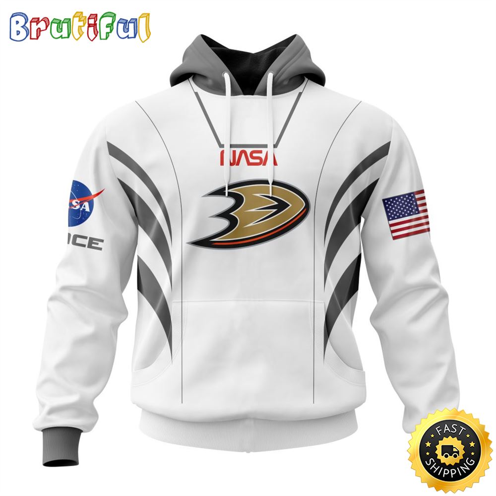 Custom Name NHL Anaheim Ducks Hoodie Special Space Force NASA Astronaut All Over Print 3D Unisex Hoodie 1 c0nomp
