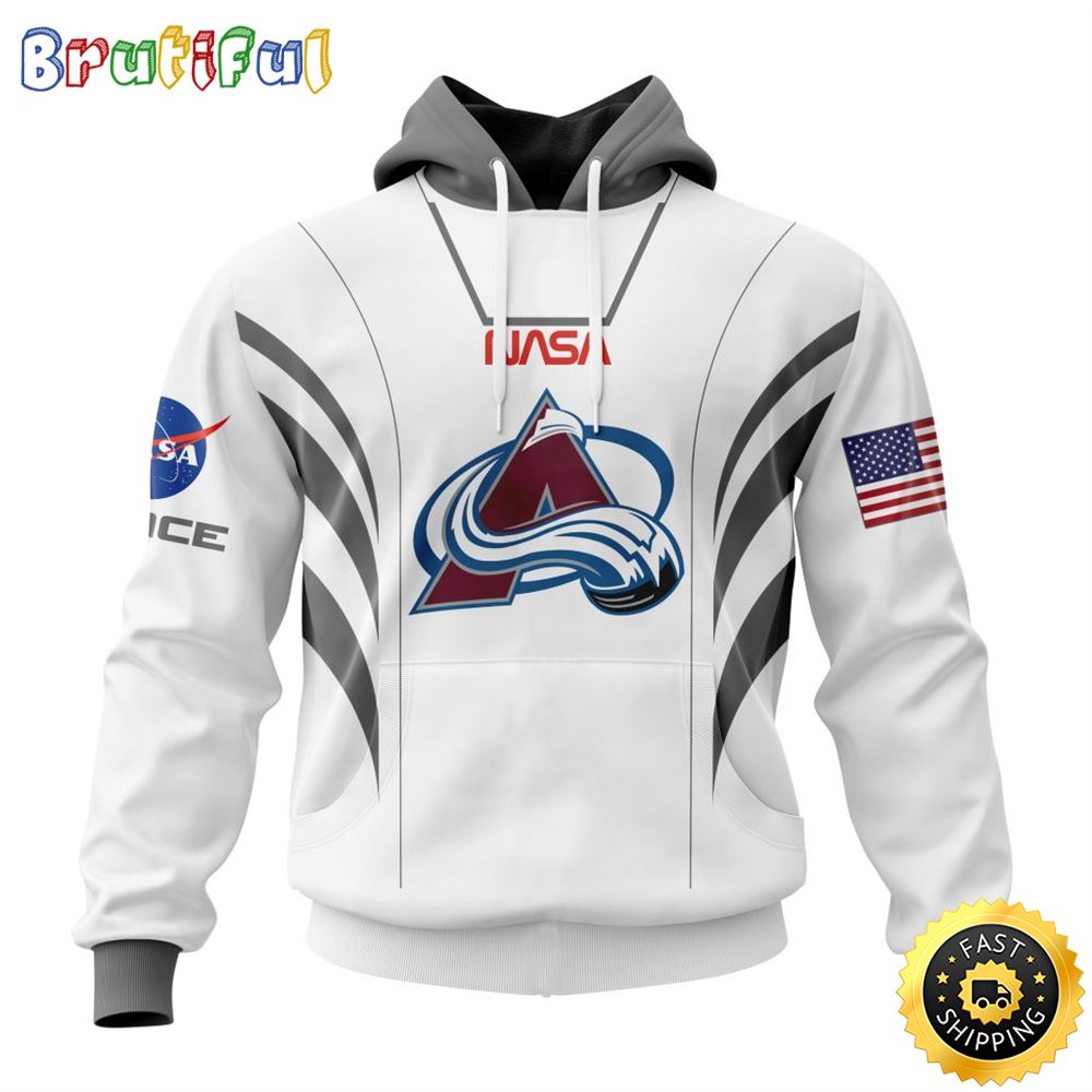 Custom Name NHL Colorado Avalanche Hoodie Special Space Force NASA Astronaut All Over Print 3D Unisex Hoodie 1 js1r5k
