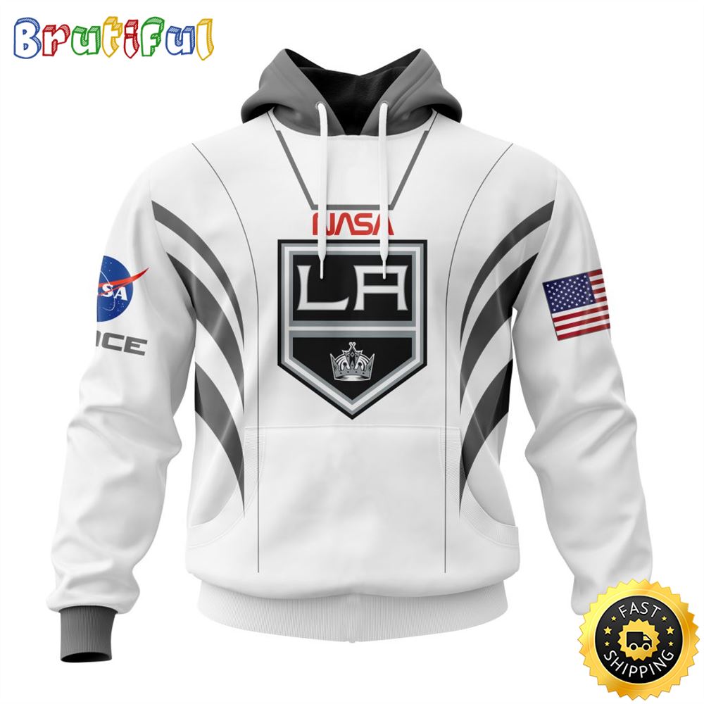 Custom Name NHL Los Angeles Kings Hoodie Special Space Force NASA Astronaut All Over Print 3D Unisex Hoodie 1 vwmchh