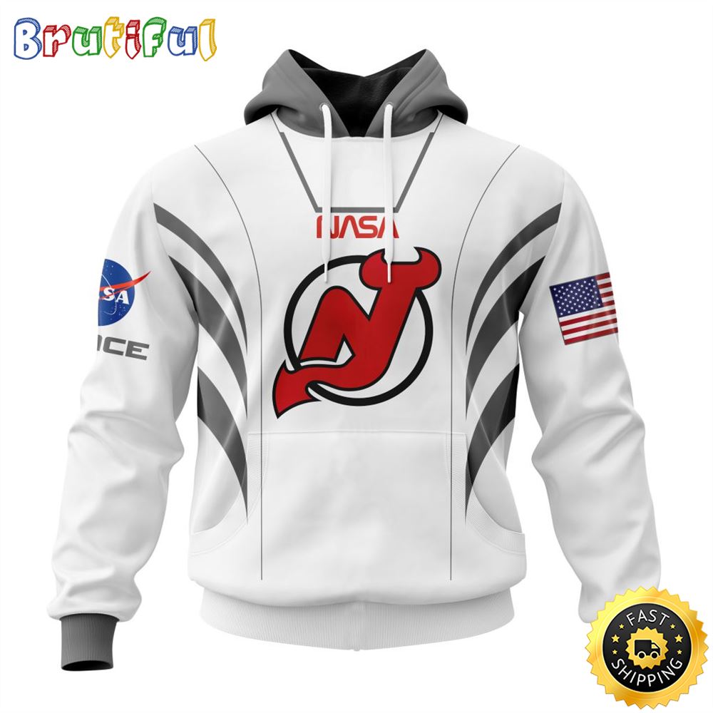 Custom Name NHL New Jersey Devils Hoodie Special Space Force NASA Astronaut All Over Print 3D Unisex Hoodie 1 o9wbm2