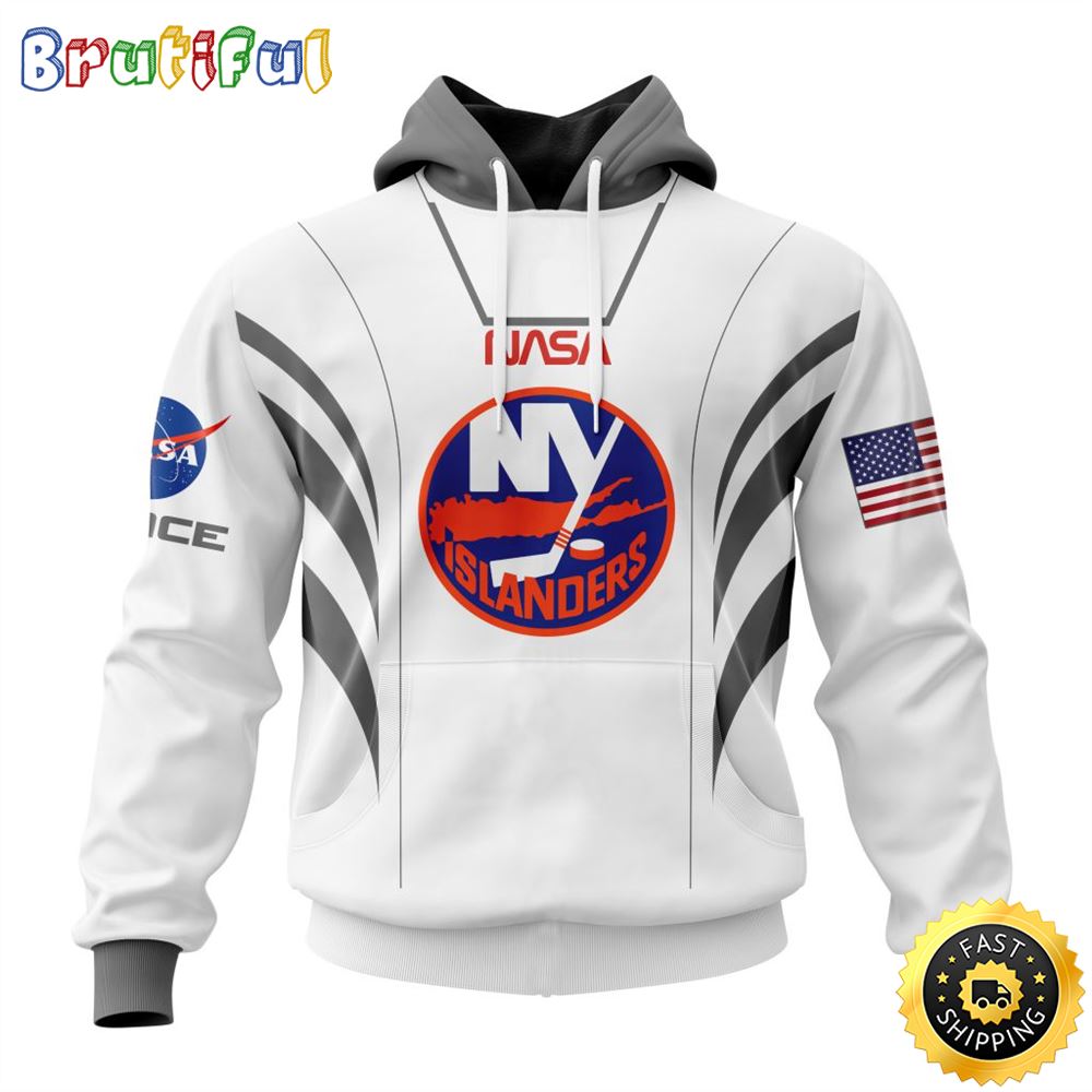 Custom Name NHL New York Islanders Hoodie Special Space Force NASA Astronaut All Over Print 3D Unisex Hoodie 1 pximu1