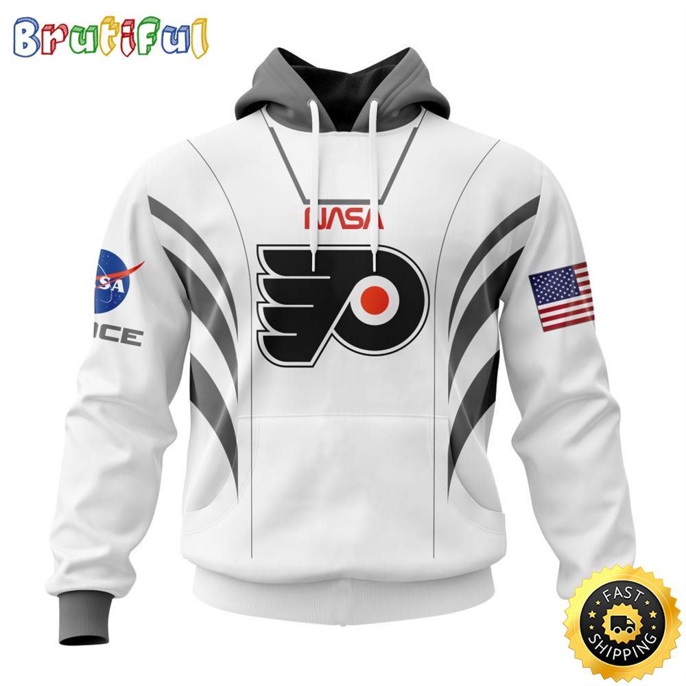 Custom Name NHL Philadelphia Flyers Hoodie Special Space Force NASA Astronaut All Over Print 3D Unisex Hoodie 1 aoibng
