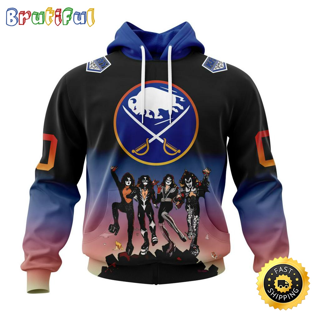 Customized NHL Buffalo Sabres Hoodie X KISS Band Design All Over Print 3D Hoodie Unisex Hoodie Tshirt 1 kip2d5
