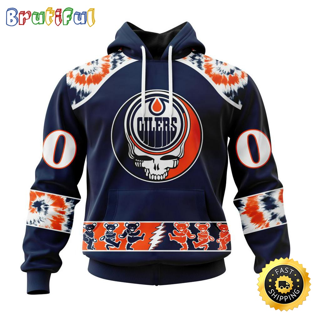 Customized NHL Edmonton Oilers Hoodie Special Grateful Dead Skull All Over Print 3D Hoodie Unisex Hoodie Tshirt 1 jvfuqj