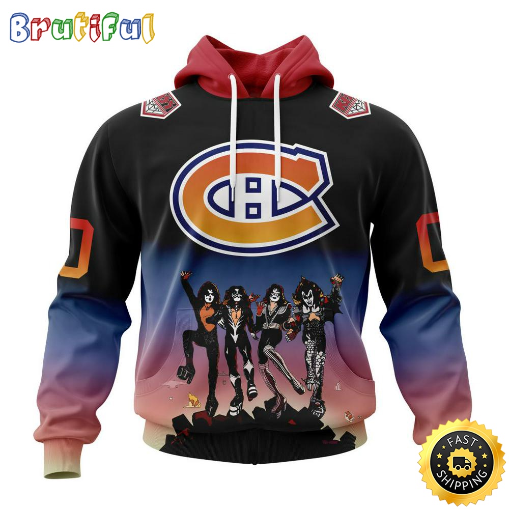 Customized NHL Montreal Canadiens Hoodie X KISS Band Design All Over Print 3D Hoodie Unisex Hoodie Tshirt 1 k8vdeg