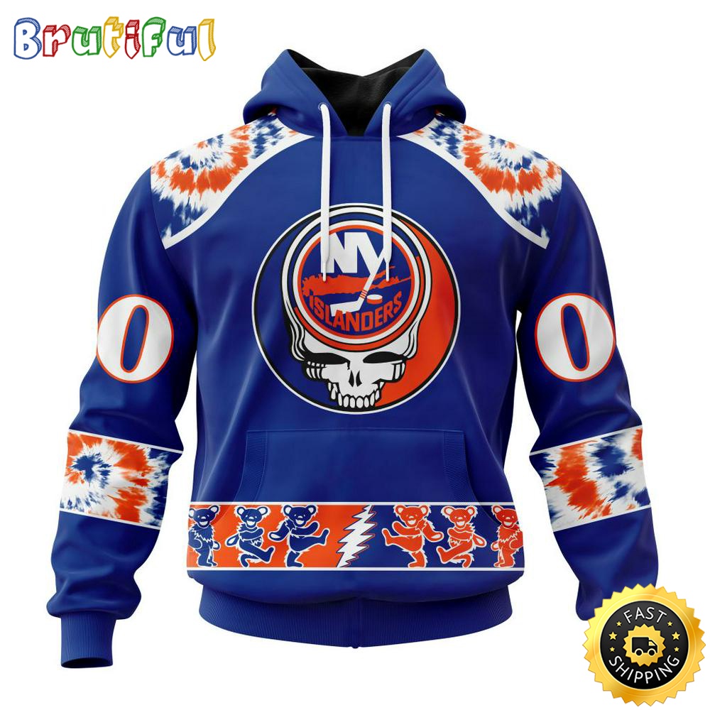 Customized NHL New York Islanders Hoodie Special Grateful Dead Skull All Over Print 3D Hoodie Unisex Hoodie Tshirt 1 fkobzi