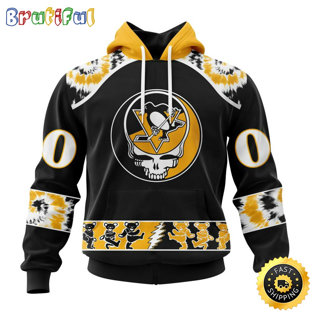Customized NHL Pittsburgh Penguins Hoodie Special Grateful Dead Skull All Over Print 3D Hoodie Unisex Hoodie Tshirt 1 kkvh8l