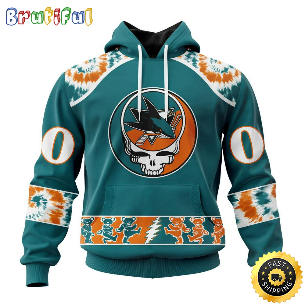 Customized NHL San Jose Sharks Hoodie Special Grateful Dead Skull All Over Print 3D Hoodie Unisex Hoodie Tshirt 1 hurlja