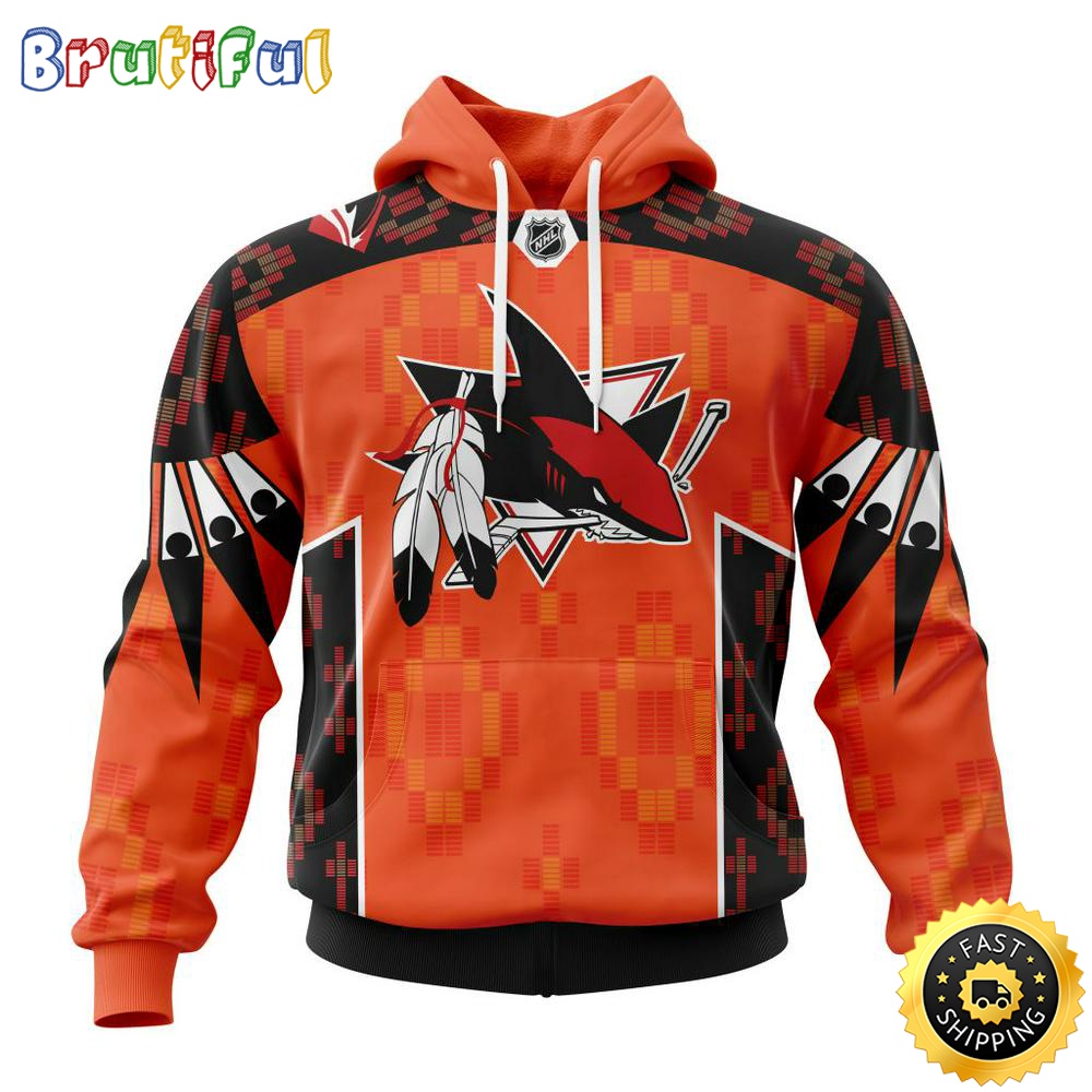 NHL San Jose Sharks Cool Design Zip Up Hoodie