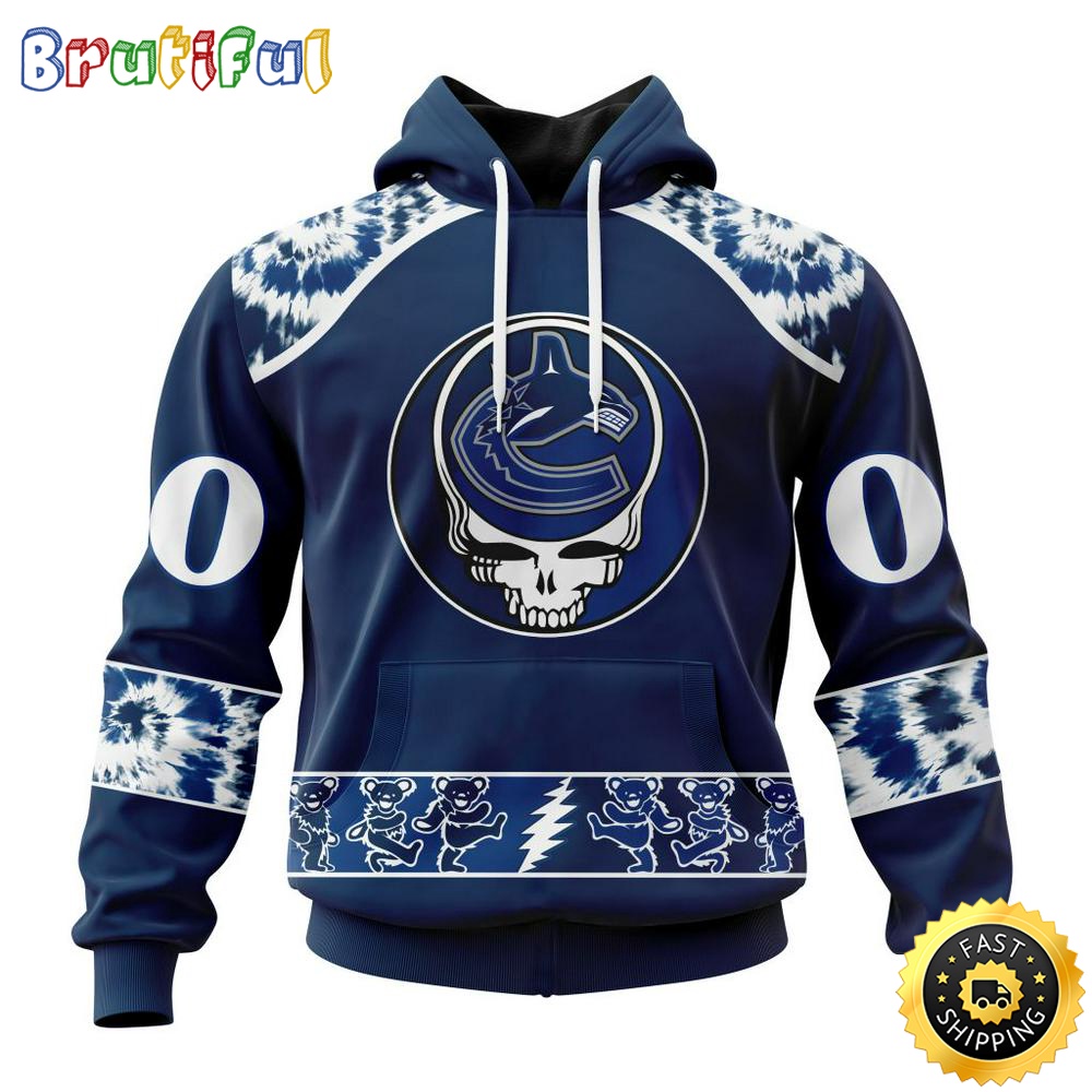 Customized NHL Vancouver Canucks Hoodie Special Grateful Dead Skull All Over Print 3D Hoodie Unisex Hoodie Tshirt 1 jn86qj