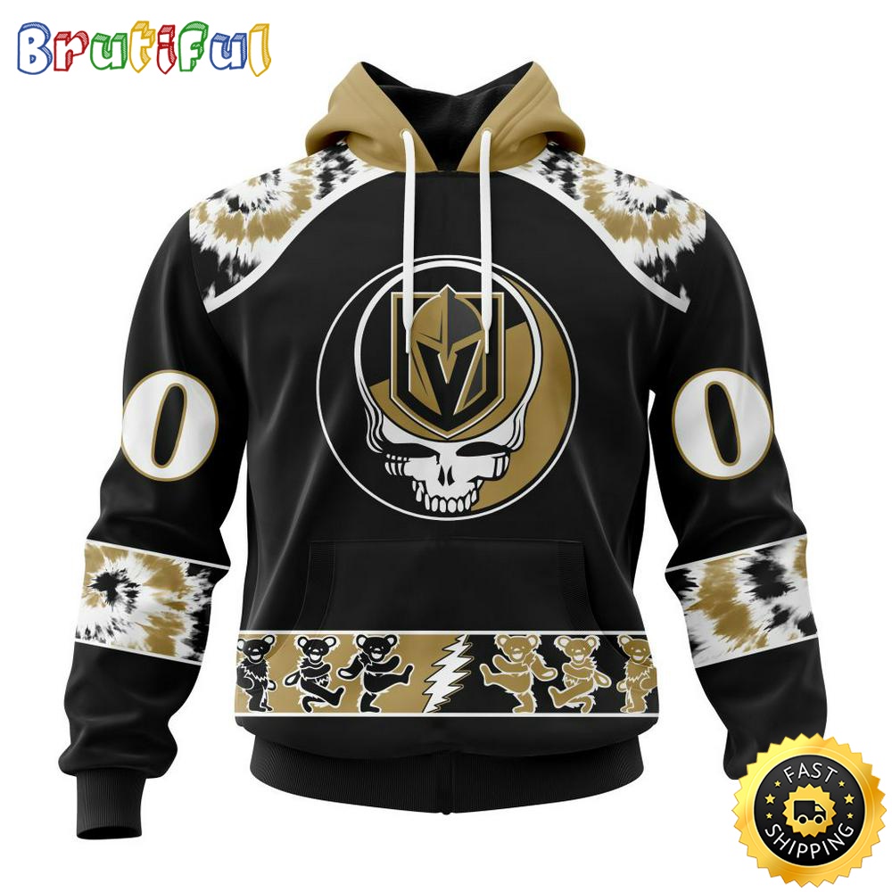 Customized NHL Vegas Golden Knights Hoodie Special Grateful Dead Skull All Over Print 3D Hoodie Unisex Hoodie Tshirt 1 umz7hy