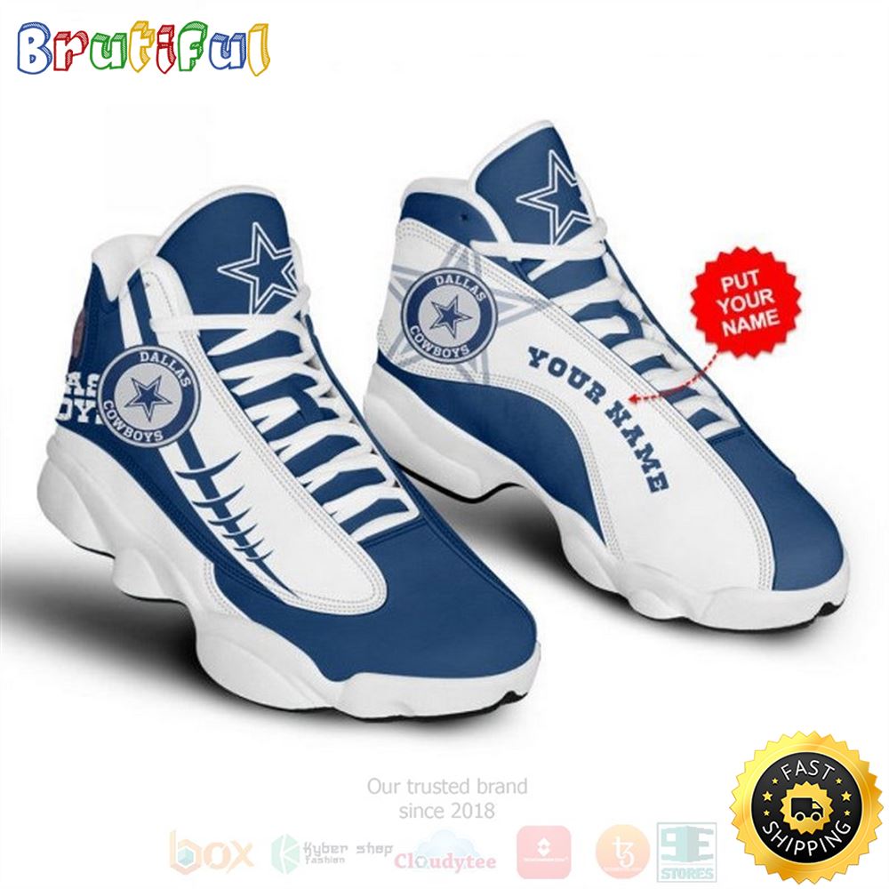 Dallas Cowboys Football Nfl Custom Name Air Jordan 13 Shoes y6y8xi