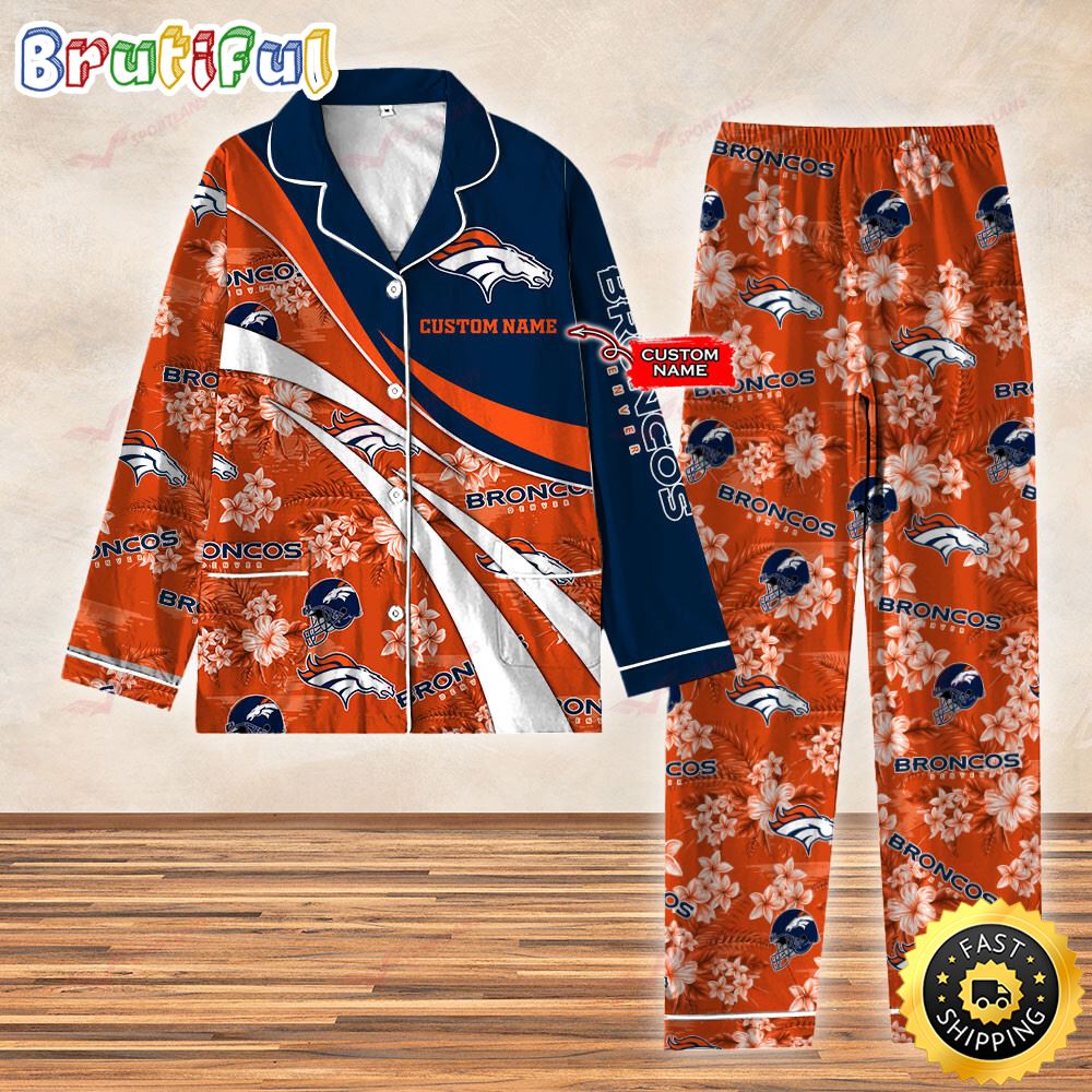 Denver Broncos NFL 3D Personalized Pajamas Set For Kids Adult bj4qjz