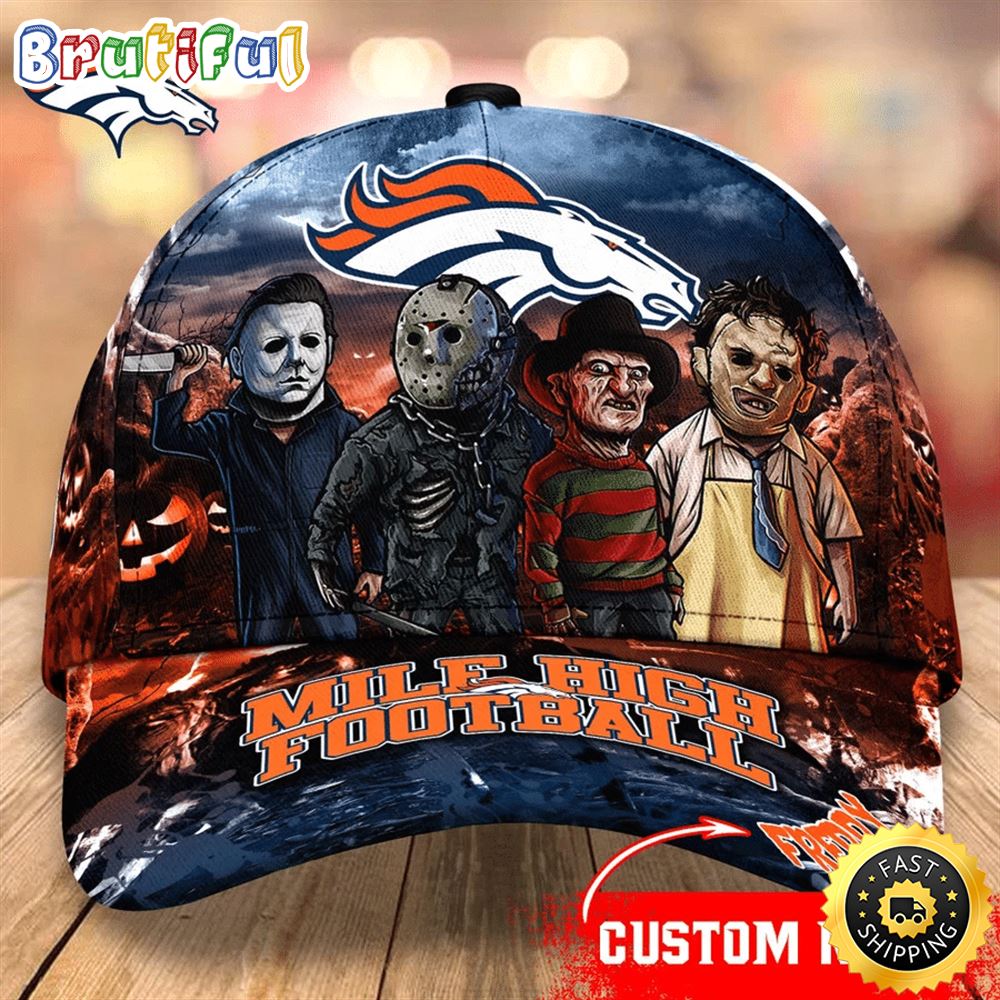 Denver Broncos Nfl Personalized Trending Cap Mixed Horror Movie Characters dk2doa