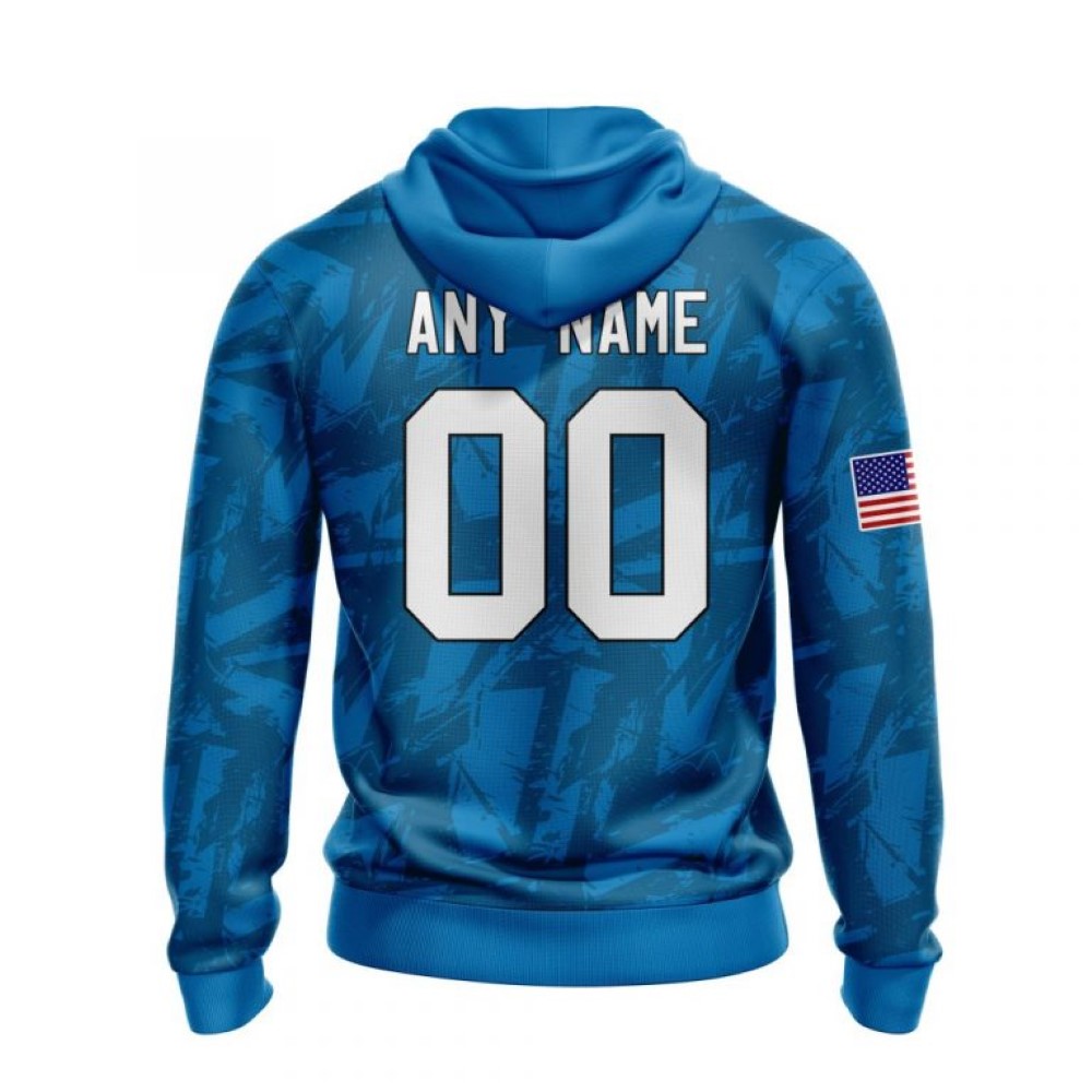 Detroit Lions Hoodie Personalized Name And Number 3D Hoodie With United States Flag