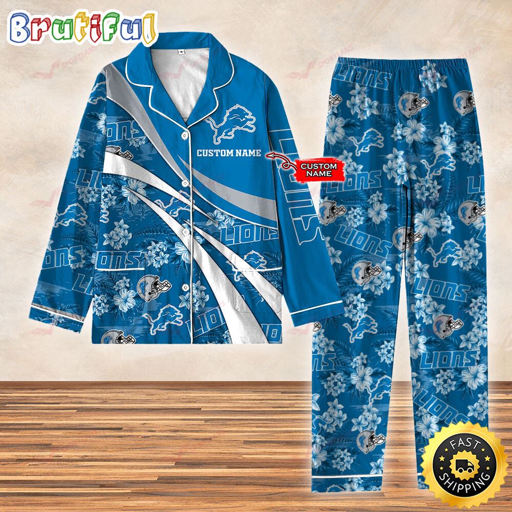Detroit Lions NFL 3D Personalized Pajamas Set For Kids Adult fba8u4
