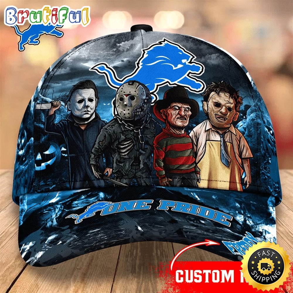 Detroit Lions Nfl Personalized Trending Cap Mixed Horror Movie Characters f2mlik