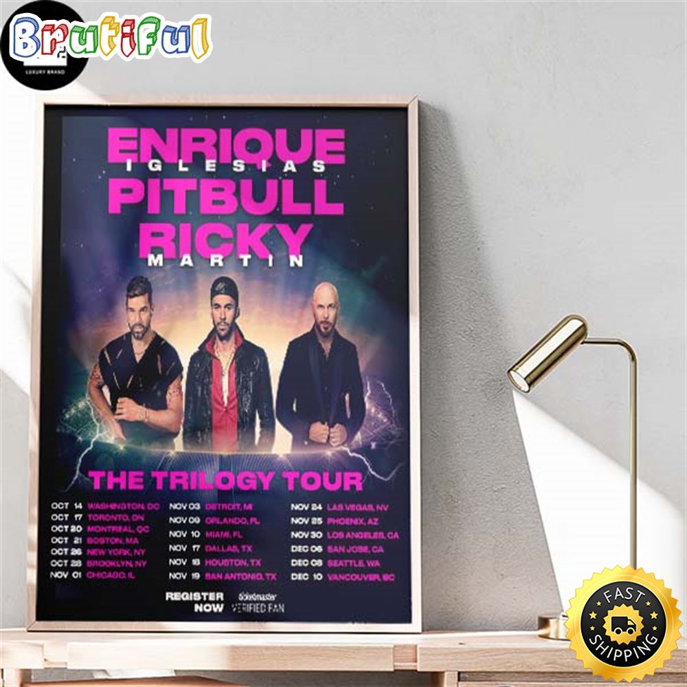 Enrique Iglesias X Pitbull X Ricky Martin The Trilogy Tour Home Decor Poster Canvas xff4tz
