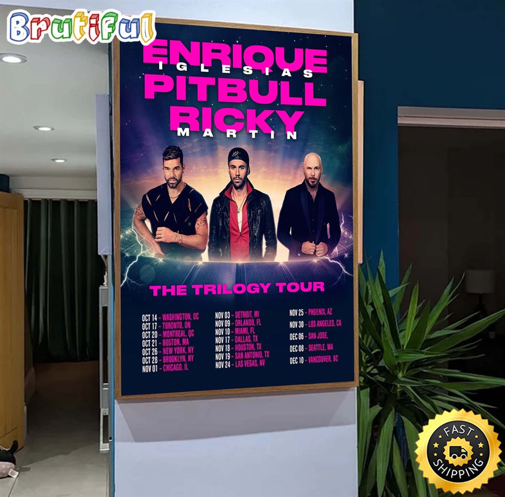 Enrique Iglesias X Pitbull X Ricky Martin The Trilogy Tour Poster vcpq6n