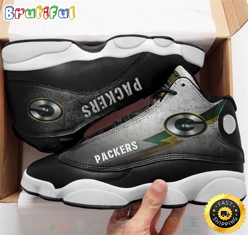 Green Bay Packer Nfl Big Logo Football Team Air Jordan 13 Shoes ffpkow