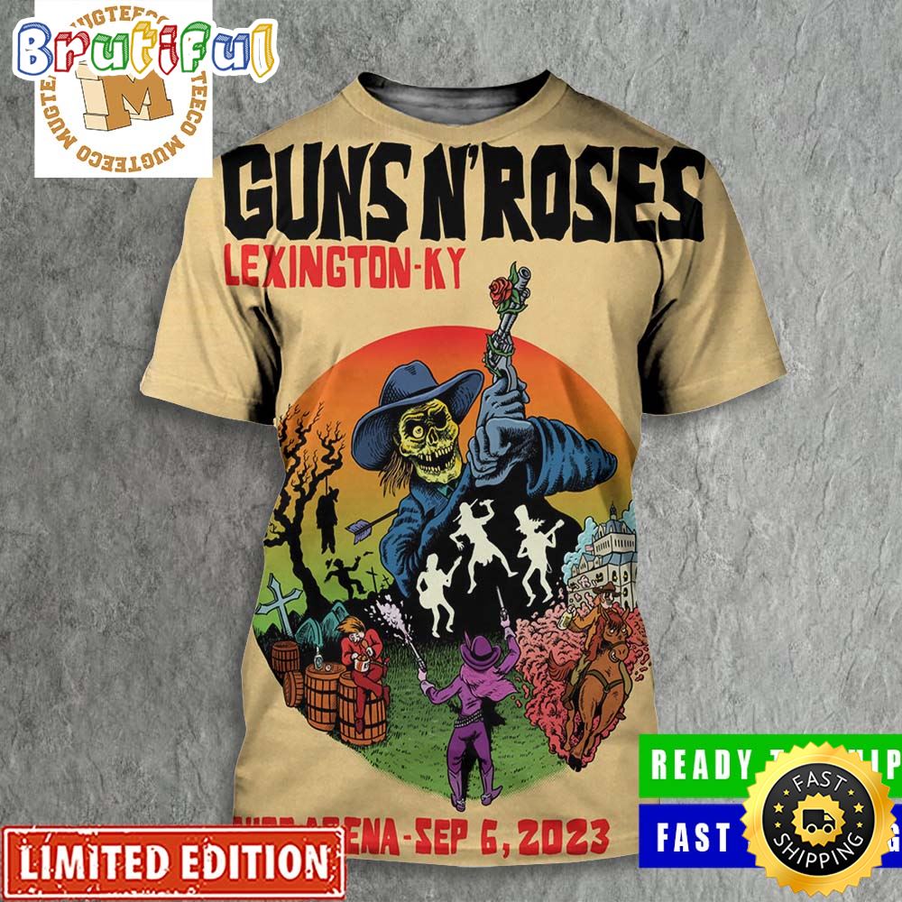 Guns N Roses Lexington KY Ready To Rock Rupp Arena Sep 6 2023 Poster All Over Print Shirt eovg5p