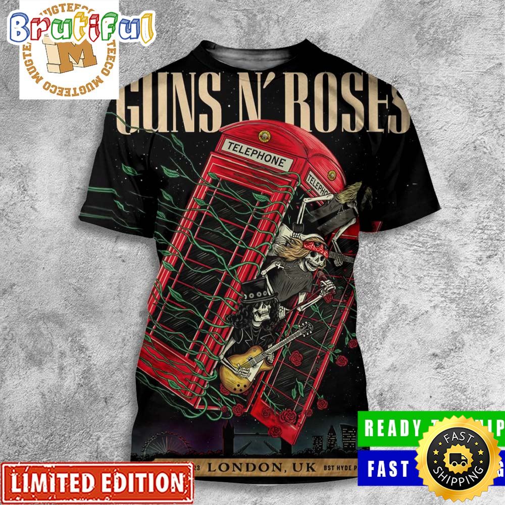 Guns N Roses London UK Event 30 June 2023 All Over Print Shirt njfl2a