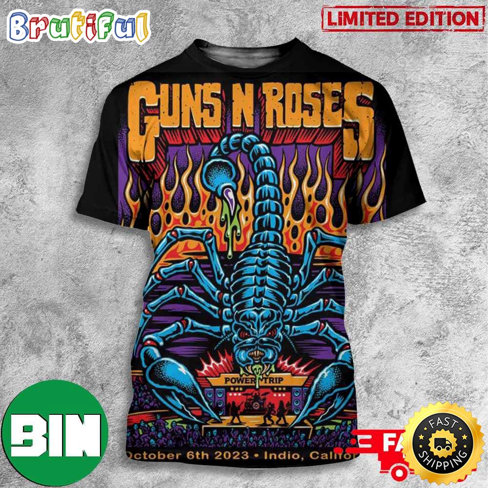 Guns N Roses October 6th 2023 North American Tour Indio California Empire Polo Club 3D T Shirt wlvwtm